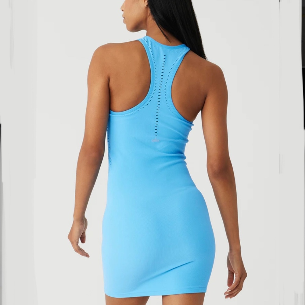 ALO Yoga Sky Blue Racerback Bodycon Dress - Picture 2 of 15